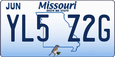 MO license plate YL5Z2G