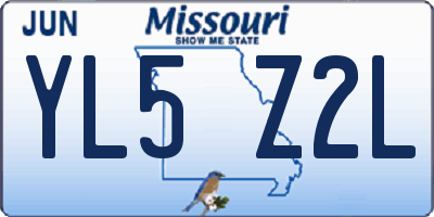 MO license plate YL5Z2L