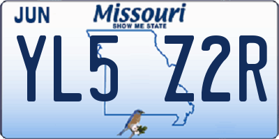 MO license plate YL5Z2R