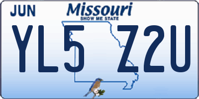 MO license plate YL5Z2U