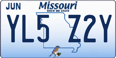 MO license plate YL5Z2Y