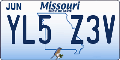 MO license plate YL5Z3V