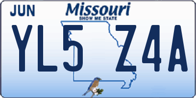 MO license plate YL5Z4A
