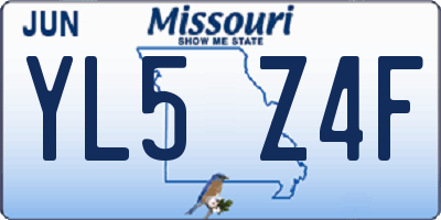 MO license plate YL5Z4F