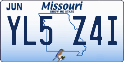 MO license plate YL5Z4I