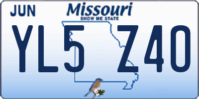 MO license plate YL5Z4O
