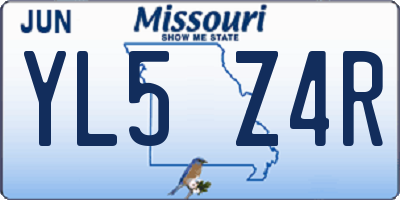 MO license plate YL5Z4R