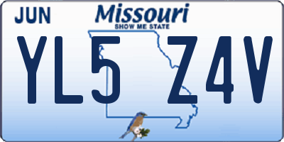 MO license plate YL5Z4V
