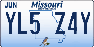 MO license plate YL5Z4Y