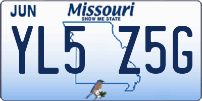 MO license plate YL5Z5G