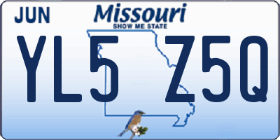 MO license plate YL5Z5Q