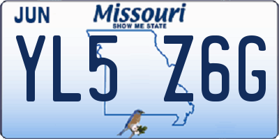 MO license plate YL5Z6G