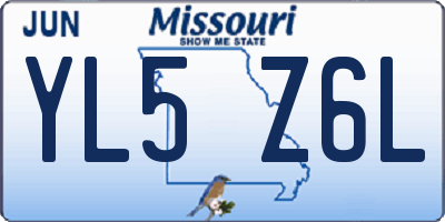 MO license plate YL5Z6L