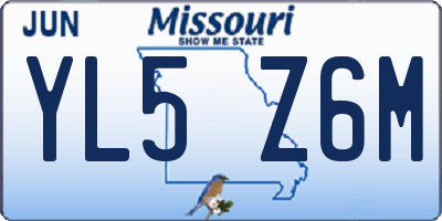 MO license plate YL5Z6M