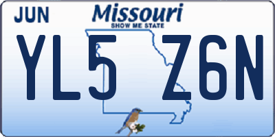 MO license plate YL5Z6N