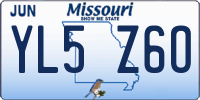 MO license plate YL5Z6O
