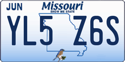 MO license plate YL5Z6S