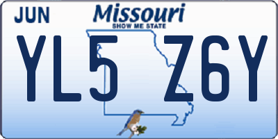 MO license plate YL5Z6Y