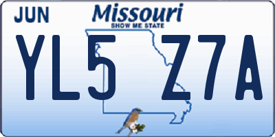 MO license plate YL5Z7A
