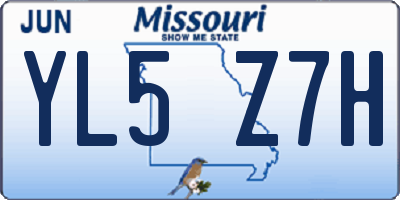 MO license plate YL5Z7H