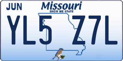 MO license plate YL5Z7L