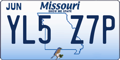 MO license plate YL5Z7P