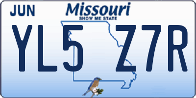 MO license plate YL5Z7R
