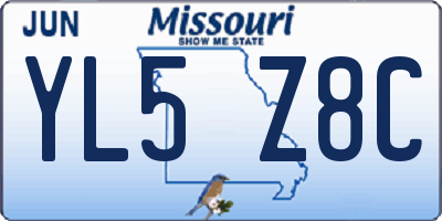 MO license plate YL5Z8C