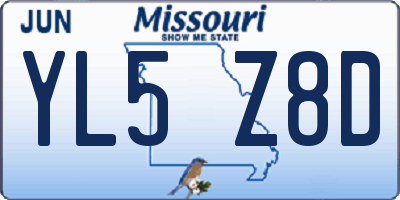 MO license plate YL5Z8D