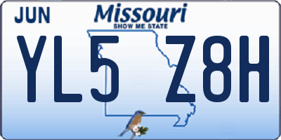 MO license plate YL5Z8H