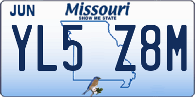 MO license plate YL5Z8M