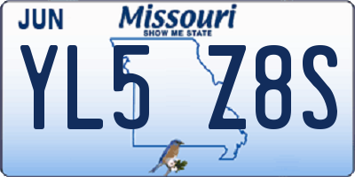 MO license plate YL5Z8S