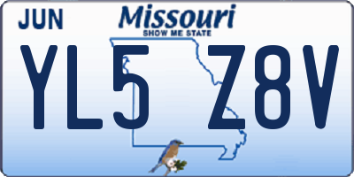 MO license plate YL5Z8V