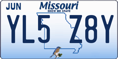 MO license plate YL5Z8Y