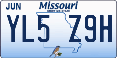 MO license plate YL5Z9H