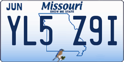 MO license plate YL5Z9I
