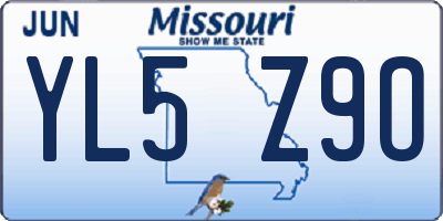 MO license plate YL5Z9O