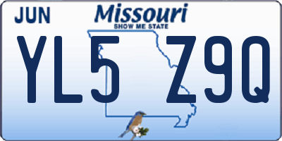 MO license plate YL5Z9Q
