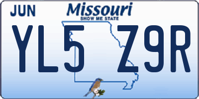MO license plate YL5Z9R