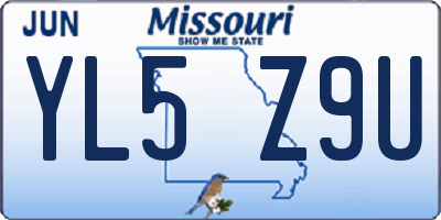 MO license plate YL5Z9U