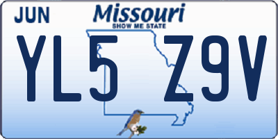 MO license plate YL5Z9V
