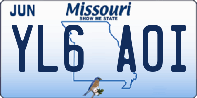 MO license plate YL6A0I