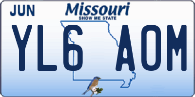 MO license plate YL6A0M