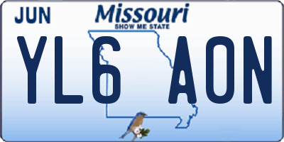 MO license plate YL6A0N