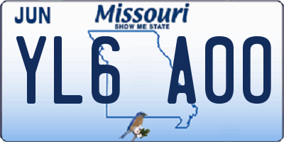 MO license plate YL6A0O