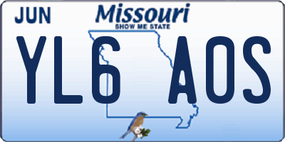 MO license plate YL6A0S