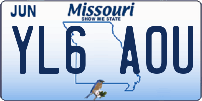 MO license plate YL6A0U