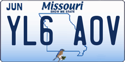 MO license plate YL6A0V