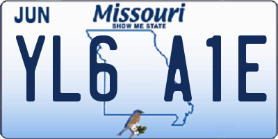 MO license plate YL6A1E