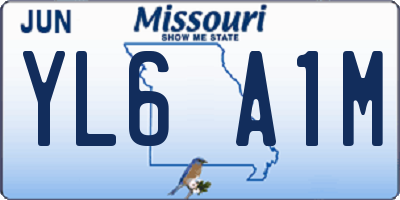 MO license plate YL6A1M